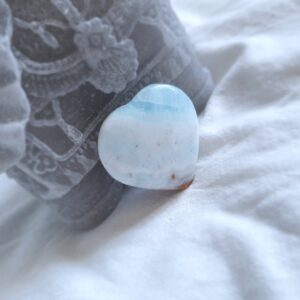 Calcite Azul com Aragonite - Formato Coração