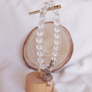 Pulseira de Quartzo com Pendente Árvore da Vida