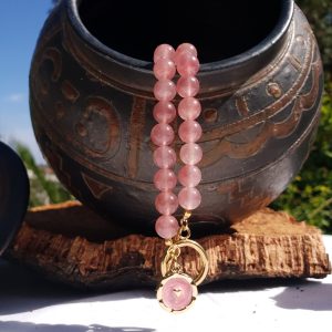 Colar de Quartzo Morango - 6mm