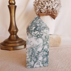 Obelisco de Ágata Árvore - Branco