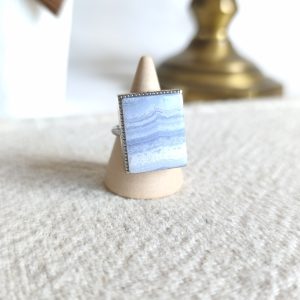 Anel de Ágata Blue Lace