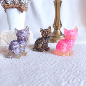 Orgonite Gato Mini - Várias Pedras