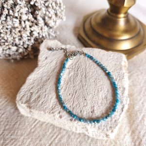 Pulseira de Apatite Azul Facetada