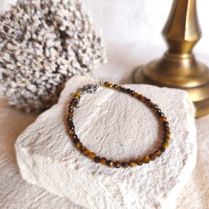 Pulseira de Olho de Tigre Facetada