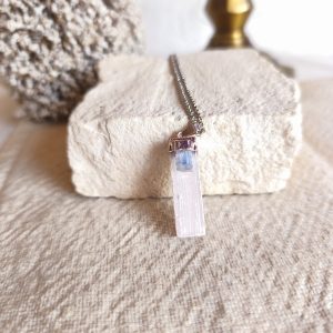 Colar de Selenite e Cianite